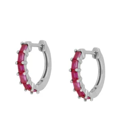 Aros Astrid Fucsia Plata
