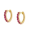 Aros Astrid Fucsia Plata Dorada