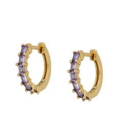 Aros Astrid Lila Plata Dorada