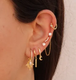 Aros Azahara Plata Dorada