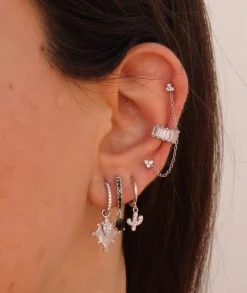 Aros Cactus Circonitas Plata