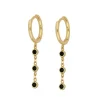 Aros Caeli Black Plata Dorada