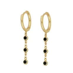 Aros Caeli Black Plata Dorada