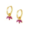 Aros Casmir Fucsia Plata Dorada