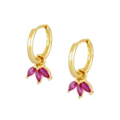 Aros Casmir Fucsia Plata Dorada