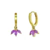 Aros Casmir Pink Plata Dorada
