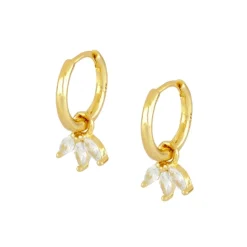 Aros Casmir White Plata Dorada