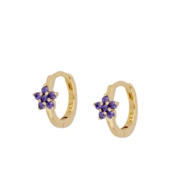Aros Cleo Lila Plata Dorada