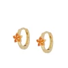 Aros Cleo Naranja Plata Dorada