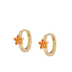 Aros Cleo Naranja Plata Dorada