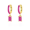 Aros Clio Fucsia Plata Dorada