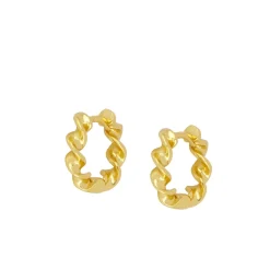 Aros Curls Plata Dorada