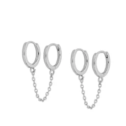 Aros Doble Lue Chain Plata