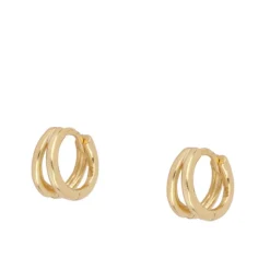 Aros Doble Lue Plata Dorada