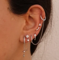 Aros Doble Polar Chain Plata