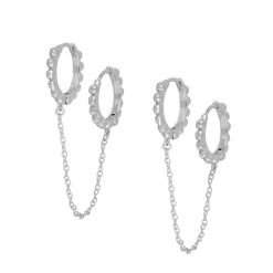 Aros Doble Pompeya Chain Plata
