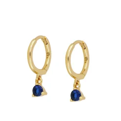 Aros Dunia Blue Plata Dorada