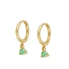 Aros Dunia Green Plata Dorada