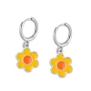 Aros Flower Amarillo Plata
