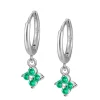 Aros Glam Green Plata