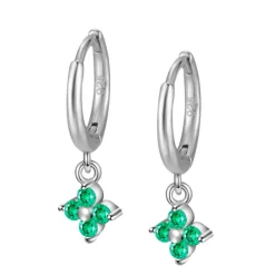 Aros Glam Green Plata