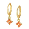 Aros Glam Naranja Plata Dorada