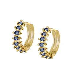Aros Grecia Blue Plata Dorada
