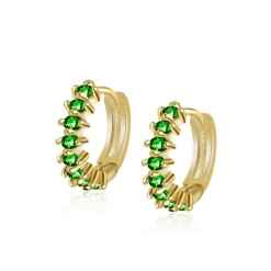 Aros Grecia Verde Plata Dorada