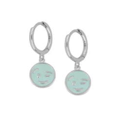 Aros Guiño Turquesa Plata