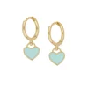 Aros Heart Turquesa Plata Dorada