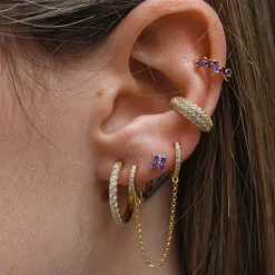 Aros Helena 12mm Plata Dorada