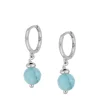 Aros Jade Azul Plata