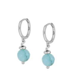 Aros Jade Azul Plata