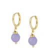 Aros Jade Lila Plata Dorada