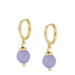 Aros Jade Lila Plata Dorada