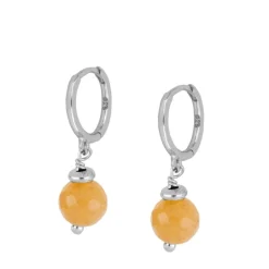 Aros Jade Naranja Plata