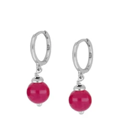 Aros Jade Rojo Plata