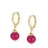 Aros Jade Rojo Plata Dorada