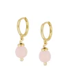 Aros Jade Rosa Plata Dorada