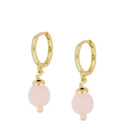 Aros Jade Rosa Plata Dorada