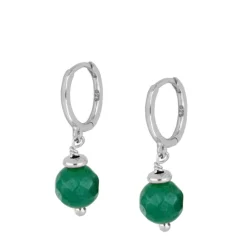 Aros Jade Verde Plata