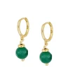 Aros Jade Verde Plata Dorada