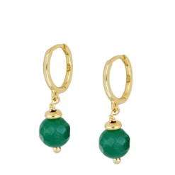 Aros Jade Verde Plata Dorada