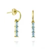Aros Kira Blue Plata Dorada
