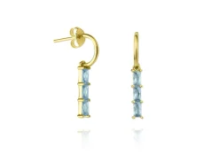 Aros Kira Blue Plata Dorada