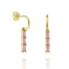 Aros Kira Pink Plata Dorada