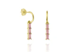 Aros Kira Pink Plata Dorada