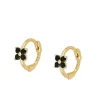 Aros Link Black Plata Dorada