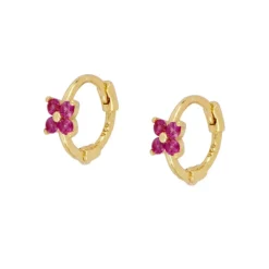 Aros Link Fucsia Plata Dorada