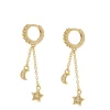 Aros Lunestar Plata Dorada